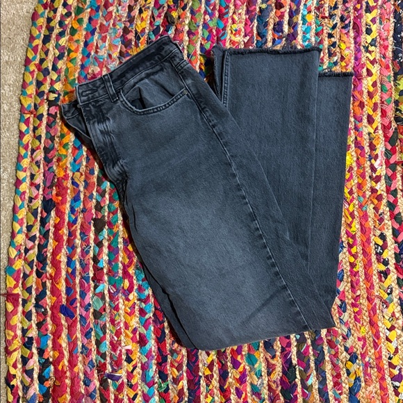 NWOT ZARA distressed straight leg with slit jeans - Picture 2 of 5